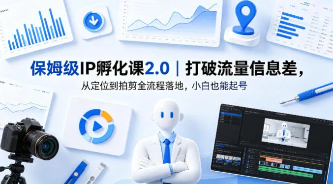 保姆级IP孵化课2.0｜打破流量信息差，从定位到拍剪全流程落地，小白也能起号-33资源网