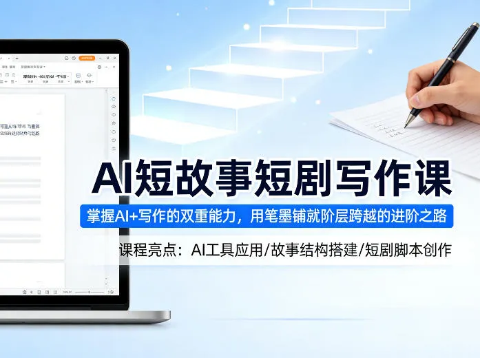 AI短故事短剧写作课，掌握AI+写作的双重能力，用笔墨铺就阶层跨越的进阶之路-33资源网