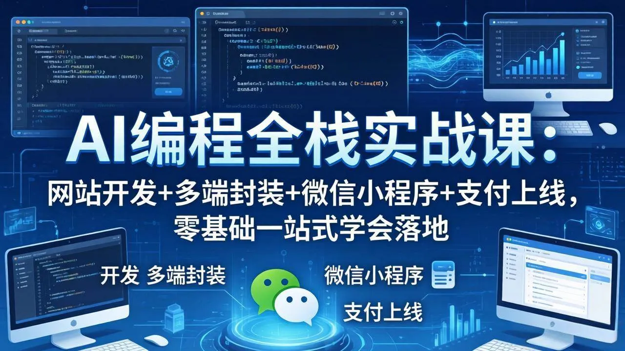 （18049期）AI编程全栈实战课：网站开发+多端封装+微信小程序+支付上线，零基础一站式学会落地-33资源网