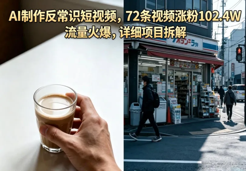 AI制作反常识短视频，72条视频涨粉102.4W，流量火爆，详细项目拆解-33资源网