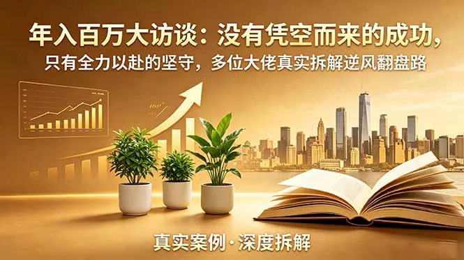 年入百万大访谈-更新:没有凭空而来的成功,只有全力以赴的坚守,多位大佬真实拆解逆风翻盘路-33资源网
