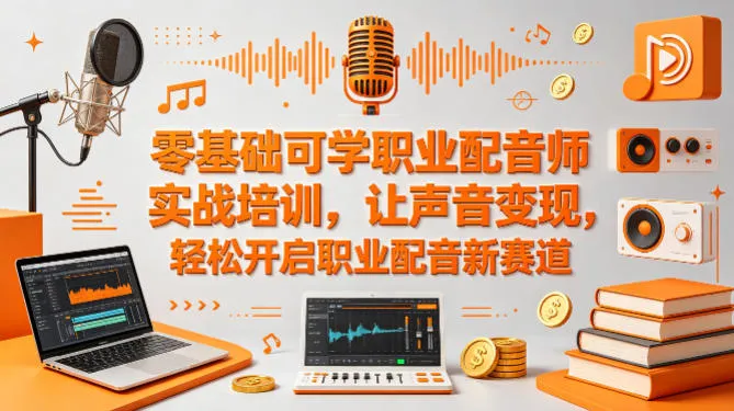 零基础可学职业配音师实战培训，让声音变现，轻松开启职业配音新赛道-33资源网