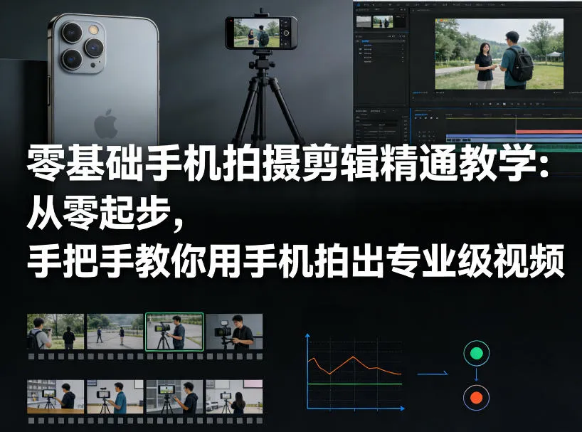 零基础手机拍摄剪辑精通教学：从零起步，手把手教你用手机拍出专业级视频-33资源网