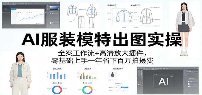 AI服装模特出图实操：全案工作流+ 高清放大插件，零基础上手一年省下百万拍摄费-33资源网