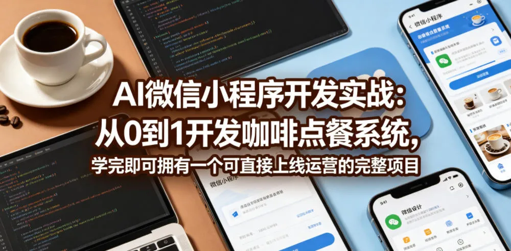 AI微信小程序开发实战：从0到1开发咖啡点餐系统，学完即可拥有一个可直接上线运营的完整项目-33资源网