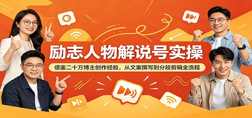 励志人物解说号实操:借鉴二十万博主创作经验,从文案撰写到分段剪辑全流程-33资源网