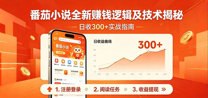 番茄小说全新赚钱逻辑及技术日收300+，小白新书皆可做！无脑赚就行了！-33资源网