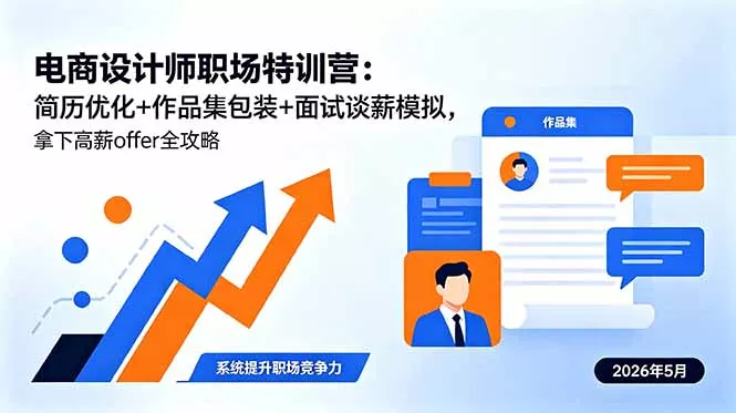电商设计师职场特训营：简历优化+作品集包装+面试谈薪模拟，拿下高薪offer全攻略-33资源网
