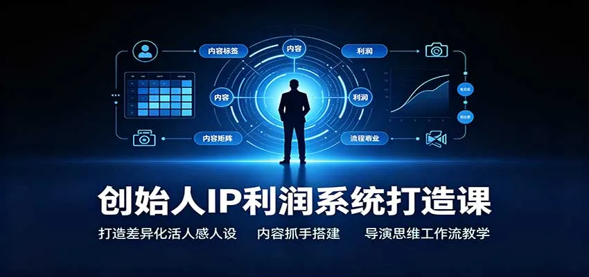 创始人IP利润系统打造课：打造差异化活人感人设，内容抓手搭建，导演思维工作流教学-33资源网
