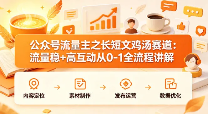 公众号流量主之长短文鸡汤赛道，流量稳+高互动，从0-1全流程讲解-33资源网