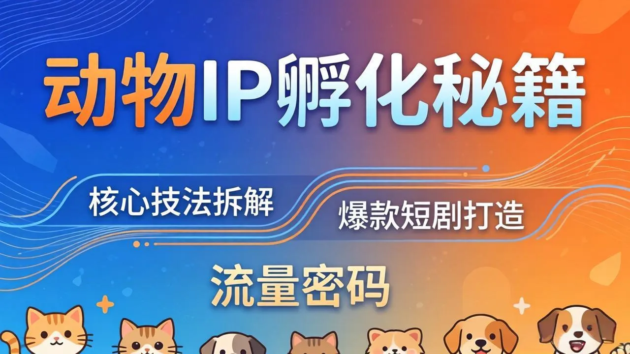 动物IP孵化全套秘籍，三大核心技法拆解，打造爆款萌宠短剧，轻松拿捏赛道流量密码-33资源网