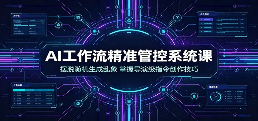AI工作流精准管控系统课：摆脱随机生成乱象，掌握导演级指令创作技巧-33资源网