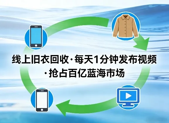 线上旧衣回收项目，我们给你提供视频，每天花一分钟发布视频，抢占百亿蓝海市场【揭秘】-33资源网