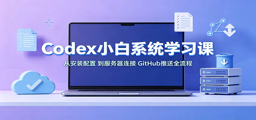 Codex小白系统学习课:小从安装配置,到服务器连接、GitHub推送全流程 Codex小白系统学习课:小从安装配置,到服务器连接、GitHub推送全流程