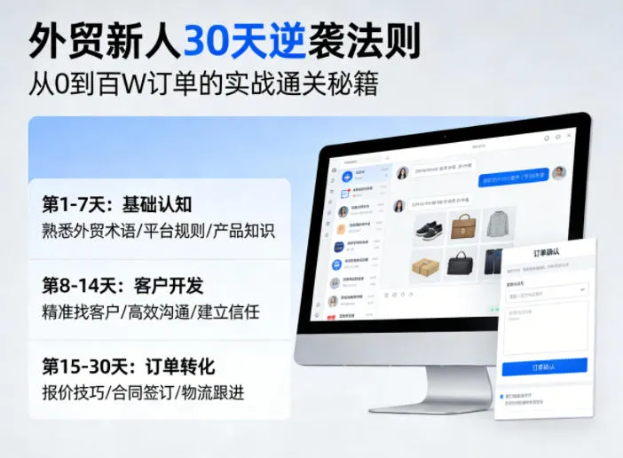 外贸新人30天逆袭法则，教你从0到百W订单的实战通关秘籍-33资源网