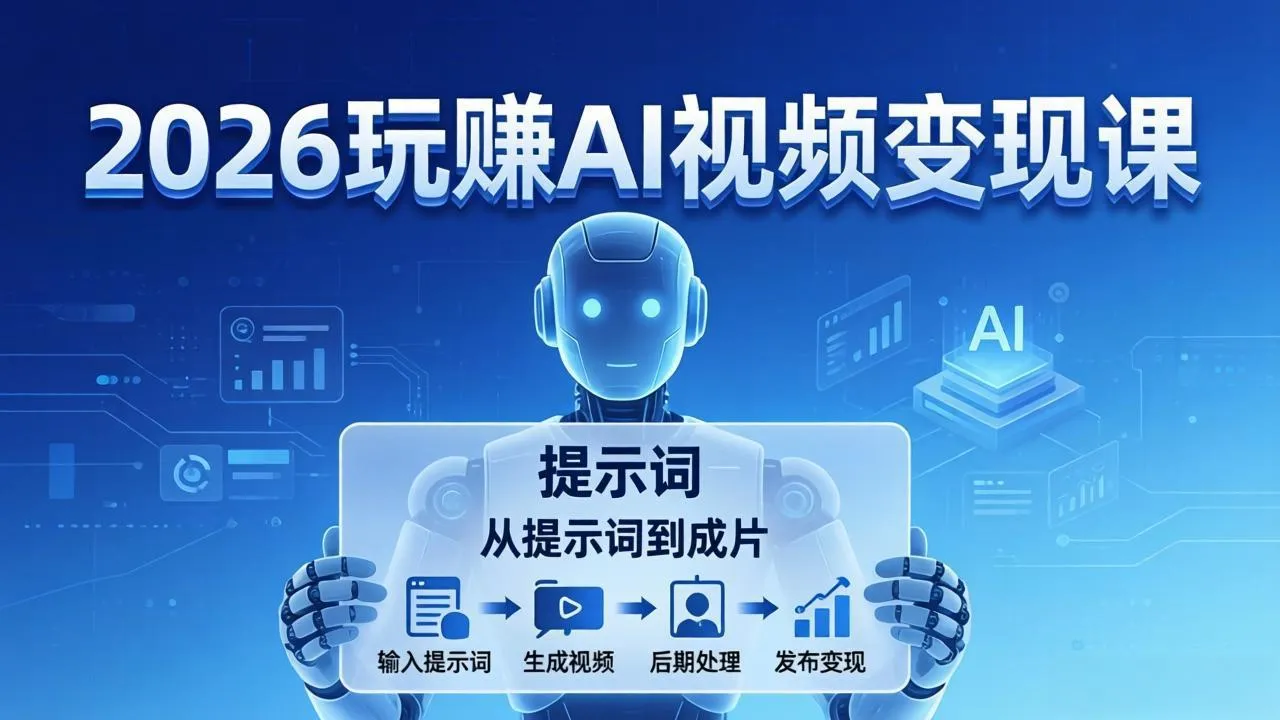 2026玩赚AI视频变现课：掌握 AI 视频全流程技能，从提示词到成片高效产出-33资源网