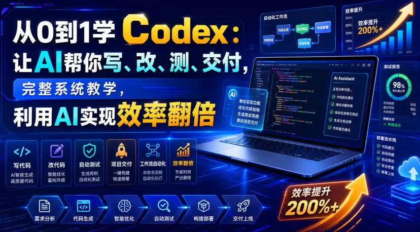 从0到1学Codex:让AI帮你写、改、测、交付,完整系统教学,利用AI实现效率翻倍-33资源网