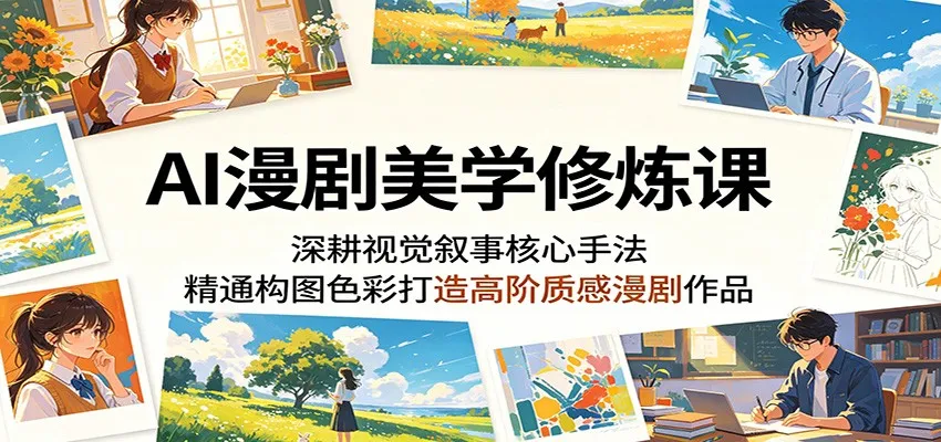 AI漫剧美学修炼课：深耕视觉叙事核心手法，精通构图色彩打造高阶质感漫剧作品-33资源网