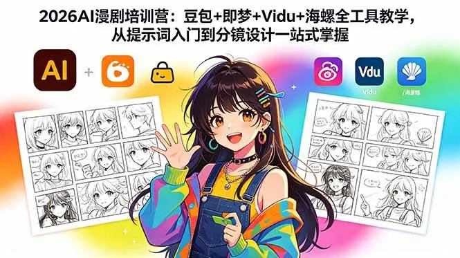 （18607期）2026AI漫剧培训营：豆包+即梦+Vidu+海螺全工具教学，从提示词入门到分镜设计一站式掌握-33资源网