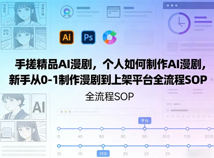 手搓精品AI漫剧，个人如何制作AI漫剧，新手从0-1制作漫剧到上架平台全流程SOP-33资源网