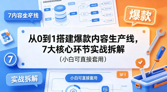从0到1搭建爆款内容生产线，7大核心环节实战拆解（小白可直接套用）-33资源网
