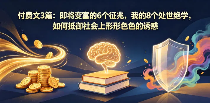 付费文3篇：即将变富的6个征兆，我的8个处世绝学，如何抵御社会上形形色色的诱惑-33资源网