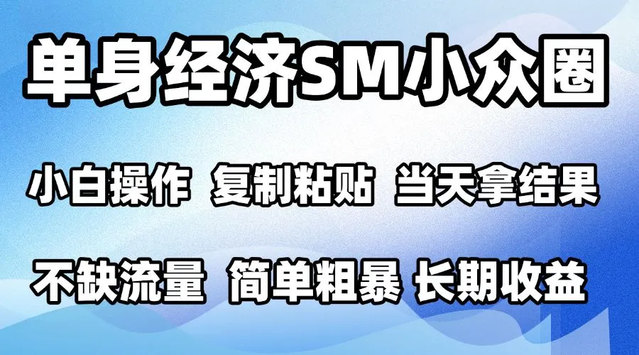 2026最新小众SM男粉情感赛道,十分钟见收益,单日2000+小白也能当天上手,可批量放大-33资源网