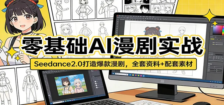 零基础AI漫剧实战：Seedance2.0打造爆款漫剧，全套资料+配套素材-33资源网