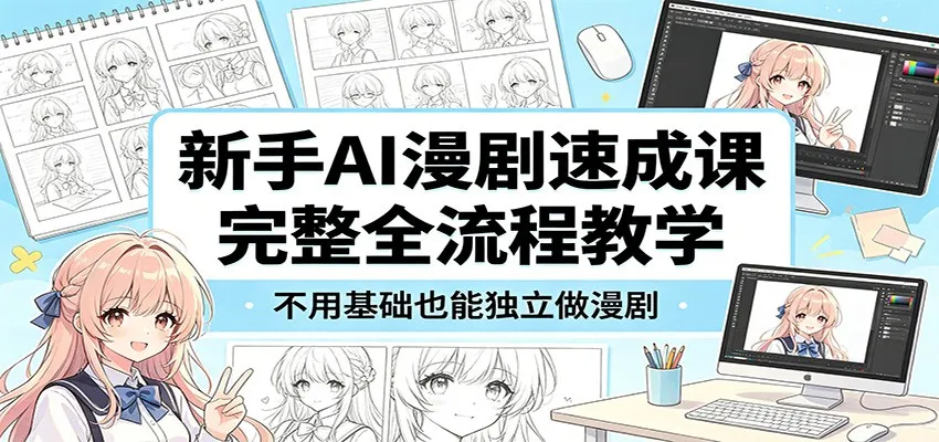 新手AI漫剧速成课：完整全流程教学，不用基础也能独立做漫剧-33资源网