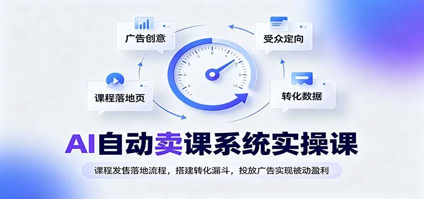 AI自动卖课系统实操课:课程发售落地流程,搭建转化漏斗,投放广告实现被动盈利-33资源网
