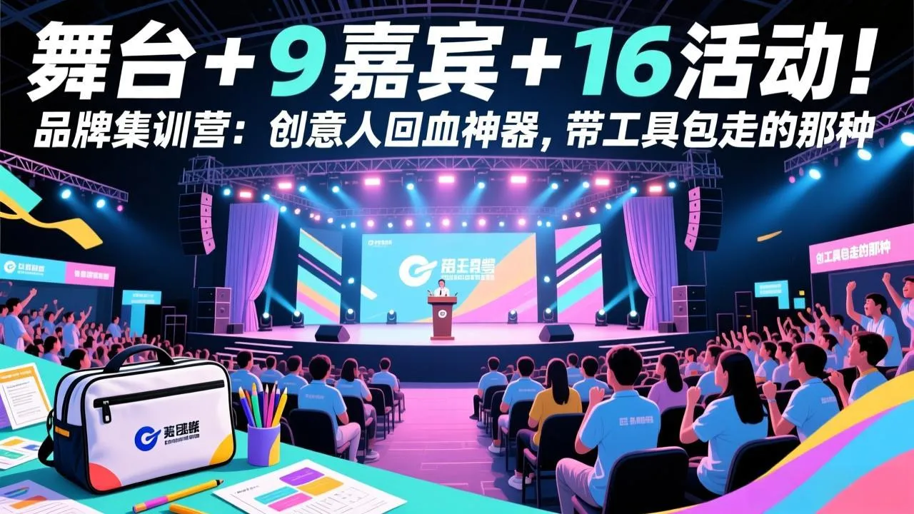 舞台 + 9 嘉宾 + 16 活动！品牌集训营：创意人回血神器，带工具包走的那种-33资源网