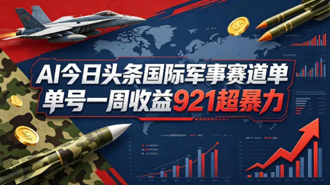AI今日头条国际军事赛道，单号一周收益921，超暴力-33资源网
