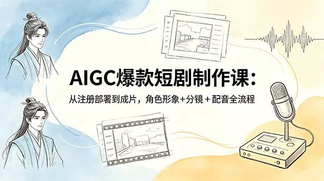 AIGC爆款短剧制作课：从注册部署到成片，角色形象+分镜+配音全流程-33资源网