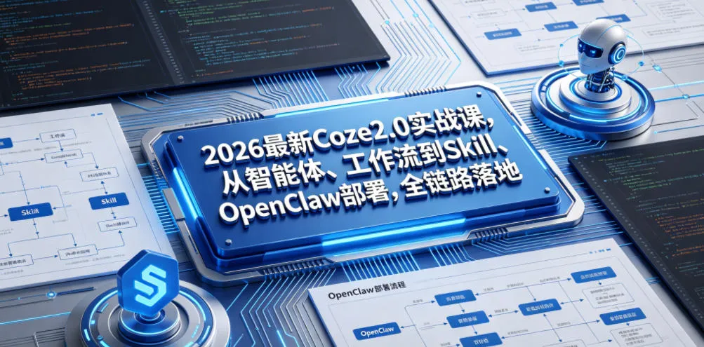 2026最新Coze2.0实战课,从智能体、工作流到Skill、OpenClaw部署,全链路落地-33资源网