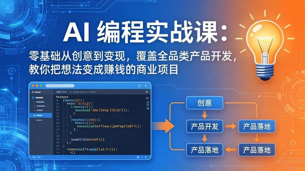 （18469期）AI编程实战课-第三期-5月9更新：零基础从创意到变现，覆盖全品类产品开发，把想法变成赚钱项目-33资源网