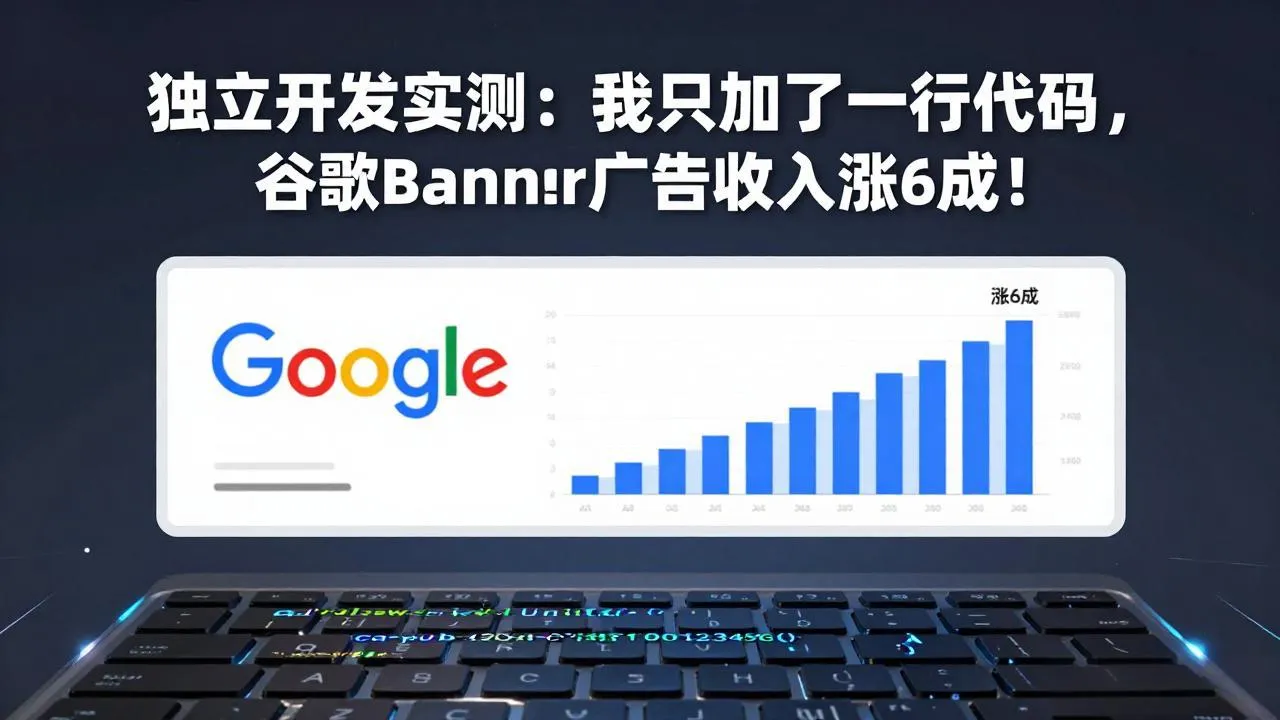 付费文章：独立开发实测：我只加了一行代码，谷歌Banner广告收入涨6成！-33资源网