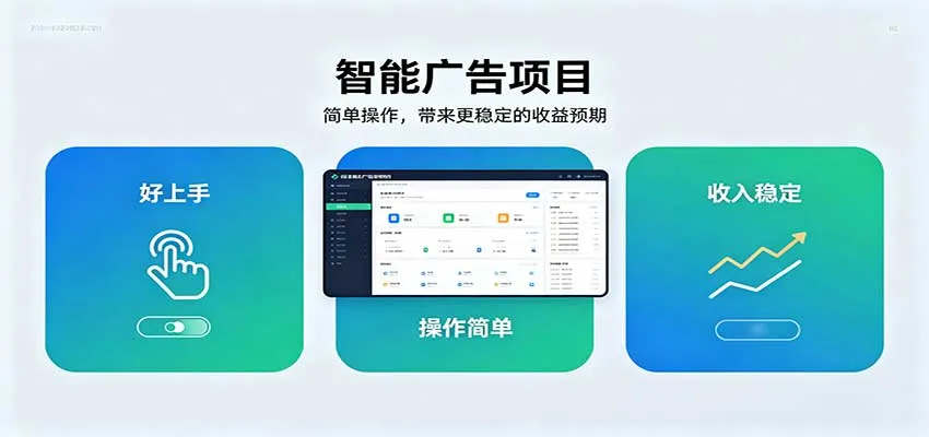 智能广告挂机项目，操作简单上手快，收益稳定可持续。稳定日入300+-33资源网