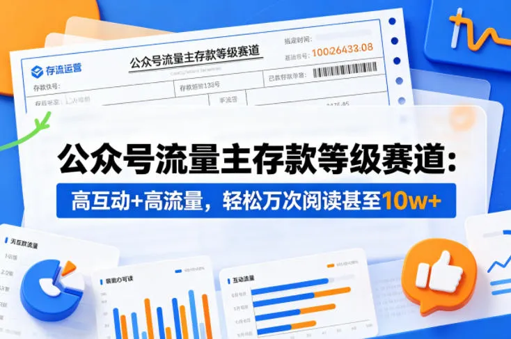 公众号流量主之存款等级赛道，高互动+高流量，轻松达到万次阅读，甚至10w+-33资源网