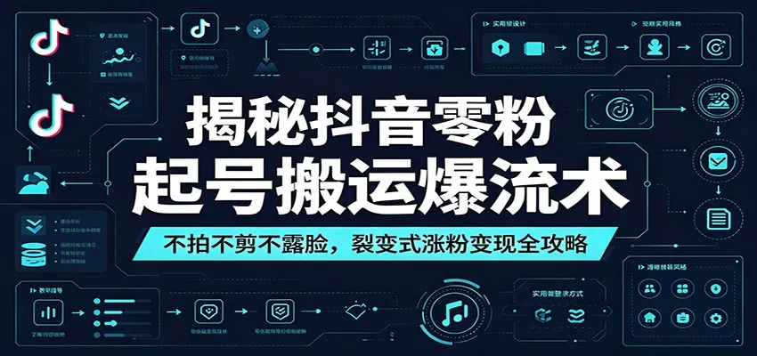 揭秘抖音零粉起号搬运爆流术:不拍不剪不露脸,裂变式涨粉变现全攻略-33资源网