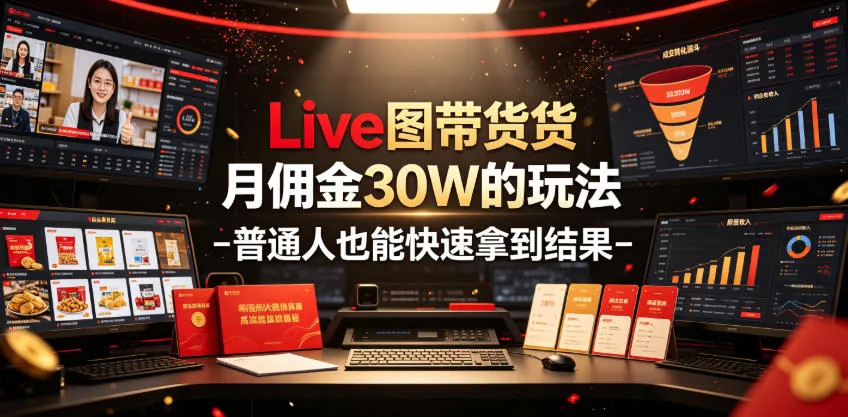 Live图带货月佣金30W的玩法-普通人也能快速拿到结果-33资源网
