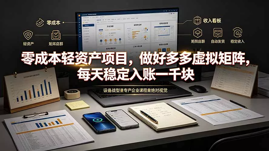 零成本轻资产项目,做好多多虚拟矩阵,每天稳定入账一千块-33资源网