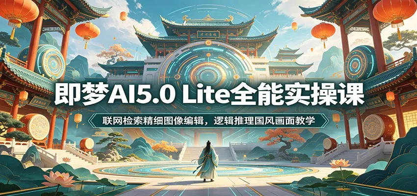 即梦AI5.0 Lite全能实操课：联网检索精细图像编辑，逻辑推理国风画面教学-33资源网