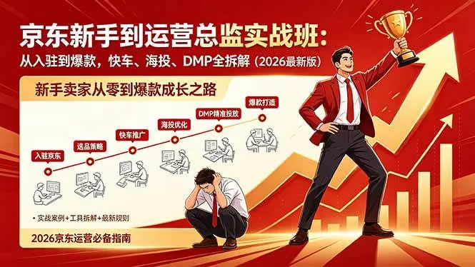 （18291期）京东新手到运营总监实战班：从入驻到爆款，快车、海投、DMP全拆解，2026最新版-33资源网