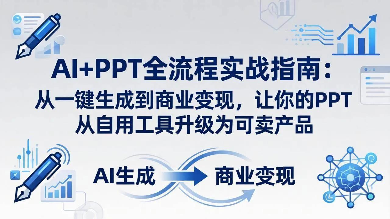 （18142期）AI+PPT全流程实战指南-更新4月21：从一键生成到商业变现，让你的PPT从自用工具升级为可卖产品-33资源网