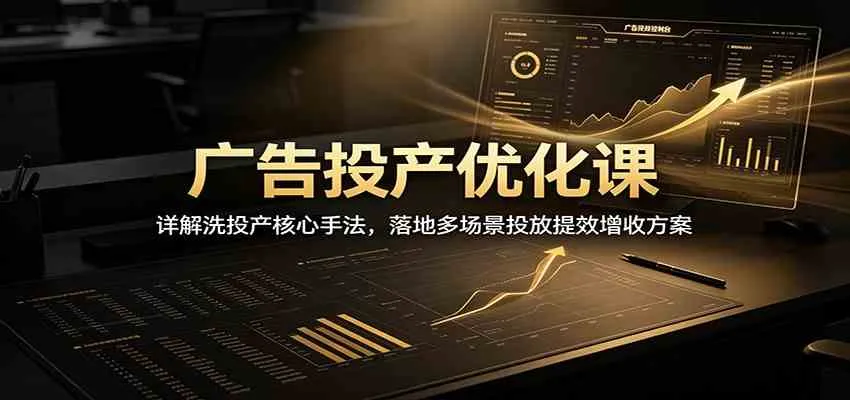 广告投产优化课：详解洗投产核心手法，落地多场景投放提效增收方案-33资源网
