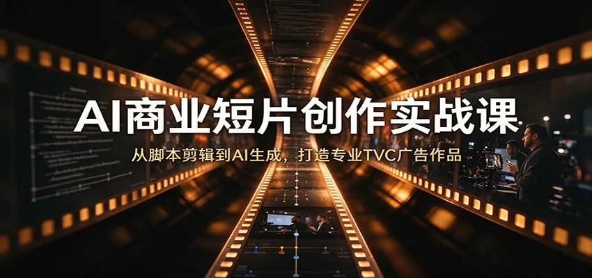AI商业短片创作实战课:从脚本剪辑到AI生成,打造专业TVC广告作品-33资源网