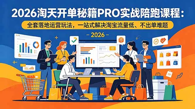 2026淘天开单秘籍PRO实战陪跑课程：全套落地运营玩法，一站式解决淘宝流量低、不出单难题-33资源网
