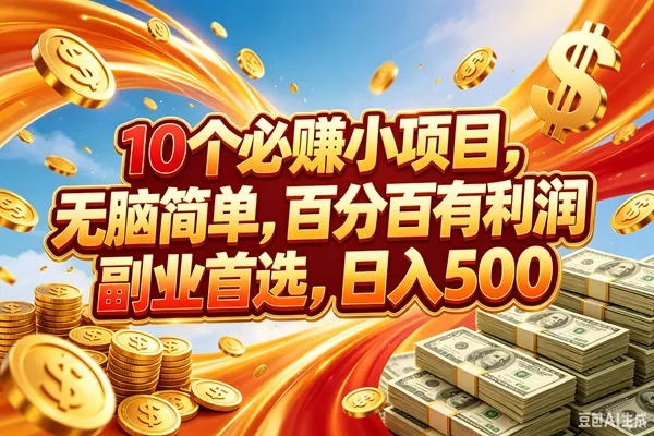 (18918期)10个必赚的小项目,百分百赚元子,无脑简单,副业首选,日入500+-33资源网