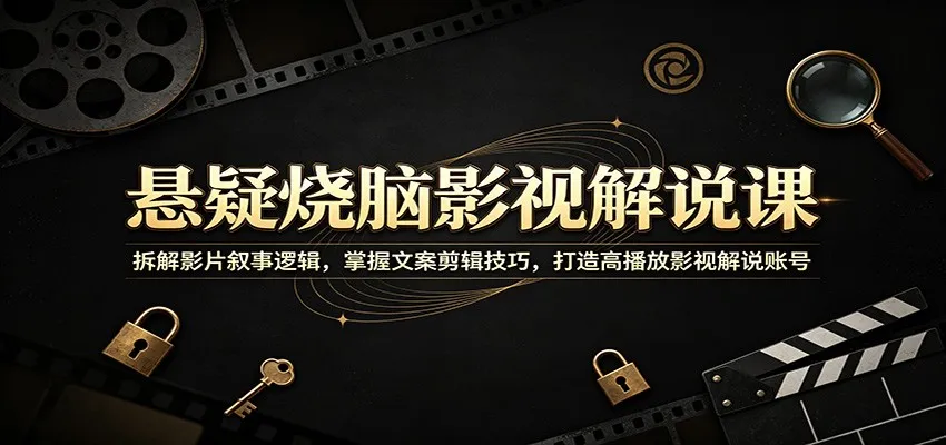 悬疑烧脑影视解说课:拆解影片叙事逻辑,掌握文案剪辑技巧,打造高播放影视解说账号-33资源网