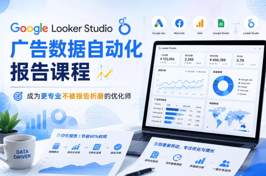 Google Looker Studio广告数据自动化报告课程,成为更专业不被报告折磨的优化师-33资源网